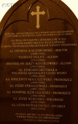 KACZOROWSKI Henry - Commemorative plaque, Higher Theological Seminary, Stanislaus Karnkowski the Primate Str., Włocławek, source: pomniki.wloclawek.pl, own collection; CLICK TO ZOOM AND DISPLAY INFO
