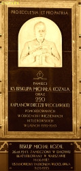 KOZAL Michael - Commemorative plague, Assumption of the Blessed Virgin Mary cathedral basilica, Włocławek, source: pomniki.wloclawek.pl, own collection; CLICK TO ZOOM AND DISPLAY INFO