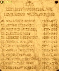 BUSS Casimir - Commemorative plaque, Theological Seminary, Włocławek, source: pomniki.wloclawek.pl, own collection; CLICK TO ZOOM AND DISPLAY INFO