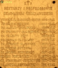 KOTT Valentine - Commemorative plaque, Theological Seminary, Włocławek, source: pomniki.wloclawek.pl, own collection; CLICK TO ZOOM AND DISPLAY INFO