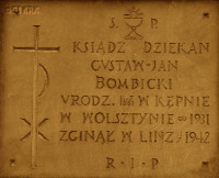 BOMBICKI Gustave John - Commemorative plaque, parish church, Wolsztyn, source: www.powiatwolsztyn.pl, own collection; CLICK TO ZOOM AND DISPLAY INFO