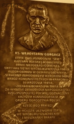 GURGACZ Vladislav - Commemorative plaque, parish church, Wróblik Królewski, source: przemyska.pl, own collection; CLICK TO ZOOM AND DISPLAY INFO