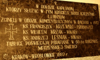 KRZEWSKI Francis - Commemorative plaque, Transfiguration parish church, Cracow-Wróblowice; source: thanks to Mr Dominik Kościelny's kindness, own collection; CLICK TO ZOOM AND DISPLAY INFO