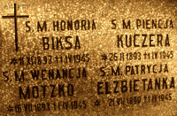 BIKSA Claire (Sr Mary Honoria) - Grave plague, St Lawrence cemetery, Wrocław, source: www.bagnowka.com, own collection; CLICK TO ZOOM AND DISPLAY INFO