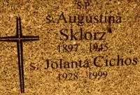 SKLORZ Hedwig (Sr Augustina) - Grave plague, St Lawrence cemetery, Wrocław, source: www.bagnowka.com, own collection; CLICK TO ZOOM AND DISPLAY INFO