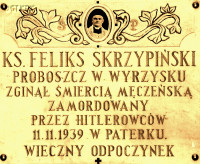 SKRZYPIŃSKI Felix - Commemorative plaque, parish church, Wyrzysk, source: spwojcin.edupage.org, own collection; CLICK TO ZOOM AND DISPLAY INFO