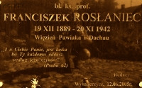 ROSŁANIEC Francis - Commemorative plaque, monument, parish church, Wyśmierzyce, source: waszkawaszka.bikestats.pl, own collection; CLICK TO ZOOM AND DISPLAY INFO
