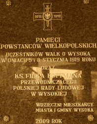 HOFFMANN Philip - Commemorative plaque, Wysoka; source: thanks to Gymnasium in Wysoka kindness, own collection; CLICK TO ZOOM AND DISPLAY INFO