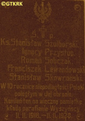 SZULBORSKI Stanisław - Tablica pamiątkowa, kościół parafialny pw. Matki Boskiej Różańcowej, Wyszyny Kościelne, źródło: www.rowery.olsztyn.pl, zasoby własne; KLIKNIJ by POWIĘKSZYĆ i WYŚWIETLIĆ INFO