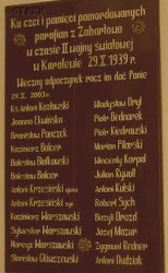 KOZŁOWSKI Anthony - Commemorative plaque, St James the Apostle church, Zabartowo, source: www.panoramio.com, own collection; CLICK TO ZOOM AND DISPLAY INFO