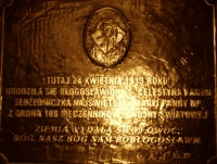 FARON Catherine Stanislava (Sr Celestina) - Commemorative plaque, place of birth, Zabrzeż, source: www.youtube.com, own collection; CLICK TO ZOOM AND DISPLAY INFO
