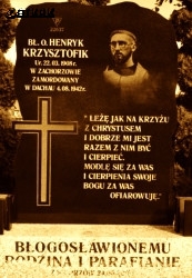 KRZYSZTOFIK Joseph (Fr Henry) - Monument, St Michael the Archangel church, Zachorzów, source: ugslawno.pl, own collection; CLICK TO ZOOM AND DISPLAY INFO