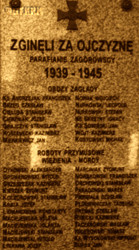 ANDRZEJAK Francis - Commemorative plaque, St Peter and Paul the Apostles parish church, Zagórów, source: www.polskaniezwykla.pl, own collection; CLICK TO ZOOM AND DISPLAY INFO
