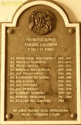 SOWIŃSKI Jan - Tablica pamiątkowa, kościół parafialny pw. św. Apostołów Piotra i Pawła, Zagórów, źródło: www.parafiazagorow.pl, zasoby własne; KLIKNIJ by POWIĘKSZYĆ i WYŚWIETLIĆ INFO