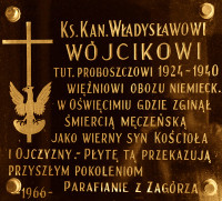 WÓJCIK Vladislav - Commemorative plaque, Assumption of the Virgin Mary church, Zagórz; source: thanks to Ms Joanne Kułakowska kindness, own collection; CLICK TO ZOOM AND DISPLAY INFO