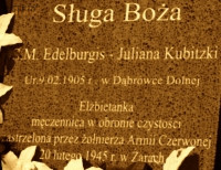 KUBITZKI Juliana (Sr Edelburgis) - Tombstone, parish cemetery, Żary, source: www.siostryelzbietanki.com, own collection; CLICK TO ZOOM AND DISPLAY INFO