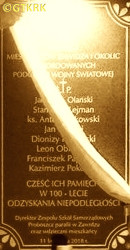 RAKOWSKI Anthony - Commemorative plaque, Local School Complex, Zawidz Kościelny, source: zss.zawidz.szkolnastrona.pl, own collection; CLICK TO ZOOM AND DISPLAY INFO