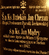 CHRZAN John Nepomucene - Commemorative plaque, parish church, Żerków, source: www.wtg-gniazdo.org, own collection; CLICK TO ZOOM AND DISPLAY INFO