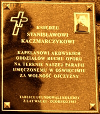 KACZMARCZYK Stanislav Mieczyslav - Commemorative plaque, monument, Zgórsko, source: wcj24.pl, own collection; CLICK TO ZOOM AND DISPLAY INFO