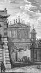 KOŚCIÓŁ św. DOMINIKA i św. SYKSTUSA w RZYMIE: VASI Józed (wł. Giuseppe) (1710, Corleone - 1782, Rzym), rycina z Delle magnificenze di Roma (1747-1761); źródło: en.wikipedia.org