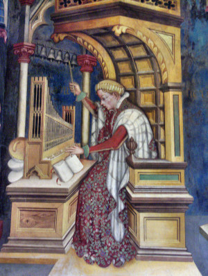 ORGANISTA - GENTILE, z Fabriano (malował 1447-1489); źródło: www.wikipaintings.org