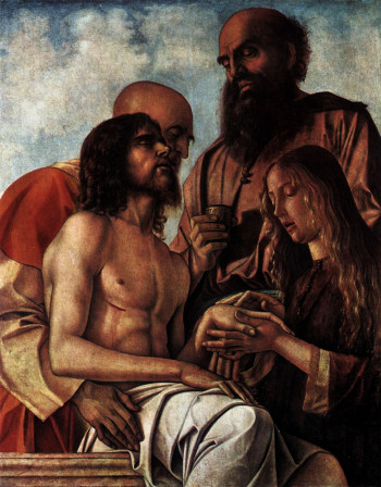 PIETÀ - BELLINI, Jan (ok. 1426, Wenecja - 1516, Wenecja), 1471-74, olejny, 106×84 cm, Pinacoteca, Watykan źródło: www.wga.hu