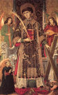 św. WINCENTY: MISTRZ ABPA DALMAU z MUR, 1450-1500, panel, 185x 117cm, Museo del Prado, Madryt ; źródło: www.aug.edu