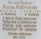 bł. ALOJZY ANDRICKI: 1946, tablica pamiątkowa wystawiona przez studentów serbołużyckich, kościół pw. Świętego Krzyża, Radwor; źródło: www.alojsandritzki.jcpumpe.bplaced.de