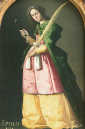 św. APOLLONIA: ZURBARÁN, Francisco de (1598, Fuente de Cantos – 1664, Madryt), ok. 1636, olejny na płótnie, 113x66 cm, Musée du Louvre, Paryż; źródło: cartelen.louvre.fr