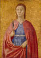 św. APOLLONIA: przypisywane PIERO DELLA FRANCESCA (1416, Borgo San Sepolcro - 1492, Borgo San Sepolcro), ok. 1455/1460, tempera na panelu, 38.8x28cm, National Gallery of Art, Waszyngton; źródło: www.nga.gov