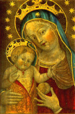 Matka Boża z Dzieciątkiem z owocem w dłoni, Św. KATARZYNA de'VIGRI, (1413, Bolonia - 1463, Bolonia); źródło: en.wikipedia.org
