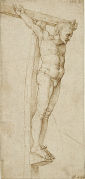 STUDIUM DOBREGO ŁOTRA, DÜRER Albrecht (1471, Norymberga - 1528, Norymberga), ok. 1503-1505, pióro i brązowy tusz, 10 9/16 x 5 cala, Getty Museum, Los Angeles; źródło: www.getty.edu