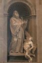 św. FRANCISZEK z PAOLI, MAINI, Giovanni Battista (1690, Cassano Magnago – 1752, Rzym), 1732, marmur, bazylika św. Piotra, Watykan; źródło: www.saintpetersbasilica.org