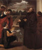 św. FRANCISZEK z PAOLI BŁOGOSŁAWIĄCY RYBY, CHAVIER, José Leonardo de (1605-1656), olejny na płótnie, 125.7x106.7 cm; źródło: www.artnet.com