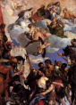 św. JERZY WALCZĄCY ZE SMOKIEM, VERONESE, Paolo (1528, Werona - 1588, Wenecja), ok. 1564, olejny na płótnie, 426 x 305 cm, San Giorgio in Braida, Werona; źródło www.wga.hu