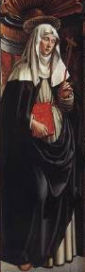 św. KATARZYNA ze SIENY, GHIRLANDAIO, Domenico (1449, Florencja - 1494, Florencja), 1490-98, Tempera na desce, Alte Pinakothek, Monachium; źródło www.wga.hu