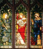 WIARA, NADZIEJA i MIŁOŚĆ: BURNE-JONES, Edward (1833, Birmingham - 1898, Londyn), witraż, Christ Church, Oxford; źródło: www.artrenewal.org