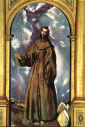 św. BERNARDYN ze SIENY: GRECO, El (1541, Candia - 1614, Toledo), 1603, olejny na płótnie, 269x144cm, Museo de El Greco, Toledo; źródło: www.abcgallery.com