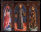 św. HIERONIM, św. BERNARDYN ze SIENY i św. LUDWIK z TULUZY: VIVARINI, Antonio (ok. 1415, Murano - 1476/84, Wenecja), 1451-56, tempera na panelu, San Francesco della Vigna, Wenecja; źródło: www.wga.hu