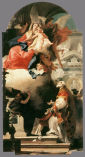 OBJAWIENIE DZIEWICY św. FILIPOWI NERI: TIEPOLO, Giovanni Battista (1696, Wenecja - 1770, Madryt), 1740, olejny na płótnie, 360x182cm, Museo Diocesano, kościół św. Filipa, Camerino; źródło: www.wga.hu