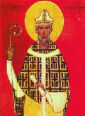 św. GERMAN z PARYŻA: ikona,	katedra św. Ireny, Paryż; źródło: orthodoxwiki.org
