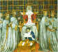 św. KLOTYLDA z SYNAMI: Wielka Kronika Saint-Denis, biblioteka municypalna, Tuluza; źródło: commons.wikimedia.org