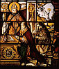 DONATOR ze św. NORBERTEM: witraż, ok. 1520, klasztor w Steinfeld; źródło: www.vidimus.org
