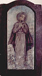 św. FRANCISZEK z ASYŻU: CHMIELOWSKI, ADAM (1845, Igołomia - 1916, Kraków), ok. 1902-1910, akwarela na tekturce, 19x8.8; źródło: www.albertynki.pl