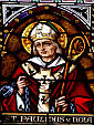 św. PAULINUS z NOLI: neogotycki witraż, katedra, Linz; źródło: commons.wikimedia.org
