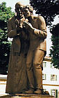 św. JÓZEF CAFASSO POCIESZAJĄCY SKAZAŃCA: VIRGILIO, AUDAGNA (1903, Cannes - 1993, Menton), 1961, pomnik na miejscu wykonywania publicznych egzekucji, ufundowany przez więźniów włoskich, Turyn; źródło: www.mepiemont.net