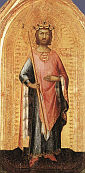 św. WŁADYSŁAW: MARTINI, Simone (1280/85, Siena - 1344, Avignon), ok. 1326, tempera na desce, 45.5x21.5 cm, Museo della Consolazione, Altomonte; źródło: www.wga.hu