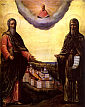 św. APOSTOŁ ANDRZEJ i św. ANTONI PIECZERSKI: XIX w., ikona; źródło: www.pravoslavie.ru