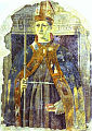 św. LUDWIK z TULUZY: PIERO, della Francesca (1416, Borgo San Sepolcro - 1492, Borgo San Sepolcro), 1460, fresk, 123x90 cm, Pinacoteca Comunale, San Sepolcro; źródło: en.wikipedia.org