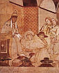 ŚŁUBY św. LUDWIKA z TULUZY: LORENZETTI, Ambrogio (ok. 1290, Siena - 1348, Siena),	1324-1327, fresk, własność prywatna; źródło: www.artrenewal.org